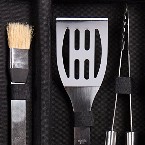Rustler RS-0531 Grillbesteck Set im Aluminium Koffer, 5-teilig, silber - 4
