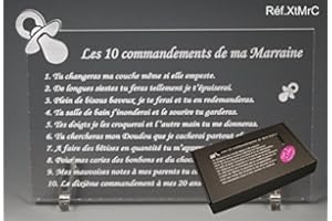 GRAVURE EVENTS Les 10 commandements de MARRAINE - Tototte texte Comique - Cadeau Baptême & Communion