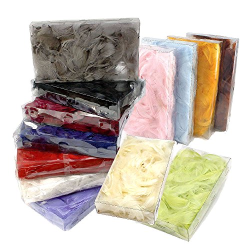 Federn in Box 15gr. ca. 270 Stück, 5-10cm/ TOP PREIS !!! (101 weiß ) - 2