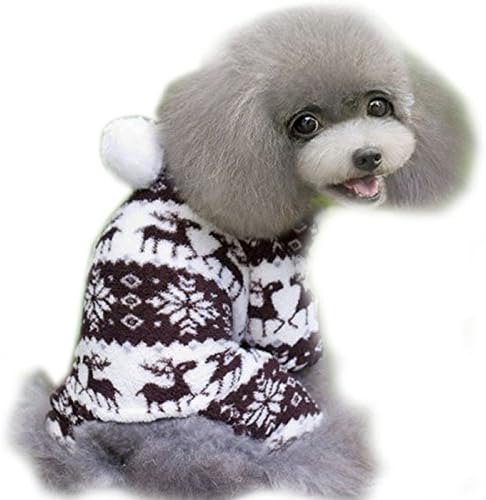 WINWINTOM New Stylish Pet Dog Warm Jumpsuit Hoodie Coat (M, Coffee)