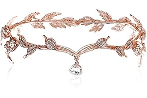 ROPNIIK-玩具 Couronne De Mariage Feuille De Cristal Coiffe De Mariée Princesse Coiffe Feuille Couronne Strass Coiffe Perle Cristal Coiffe De Mariage Adapté Pour Le Concours De Mariage De Bal