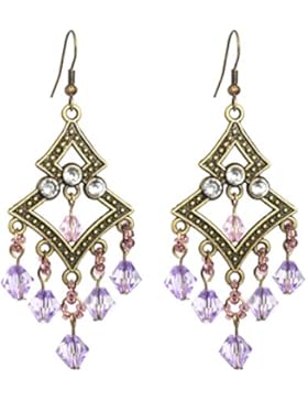 2LIVEfor Traumhafte Ohrringe lila purple Perlen Ethno Tropfen verziert Tibet Ohrringe Bohemian Vintage Ohrringe...