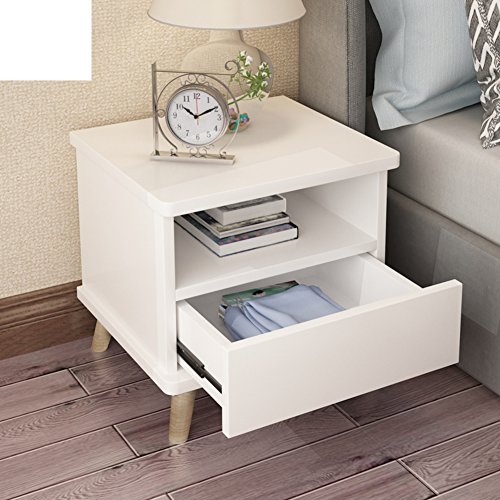 Preisvergleich Produktbild Einfacher moderner nachttisch,Schlafzimmer lagerschrank mini nachtlager schrank holz bein schließfächer-A