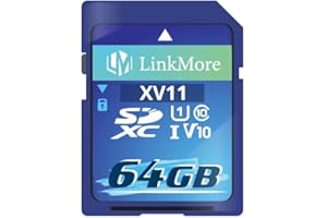 LinkMore Scheda SDXC 64 GB Memory Card per Macchina Fotografica, SD Card 64GB, A1, UHS-I, U1, V10, Classe 10, Velocità di Lettura fino 98 MB/s, Scrittura fino 30 MB/s Scheda SD Macchina Fotografica