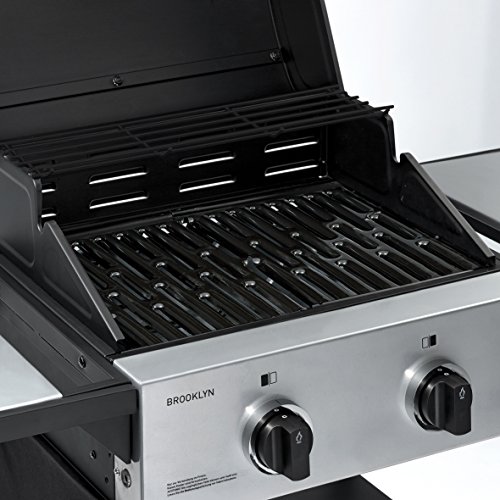 Enders BBQ Gasgrill BROOKLYN, Gas Grill 86706, 2 Guss-Brenner stufenlos, Grillwagen mit Grillhaube, Warmhalterost, Seitenablage - 4