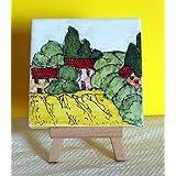 Landschaft der Toskana - Keramikfliese, Handverzierte 10x10 cm .Made in Italien Toskana, Lucca. zertifiziert.