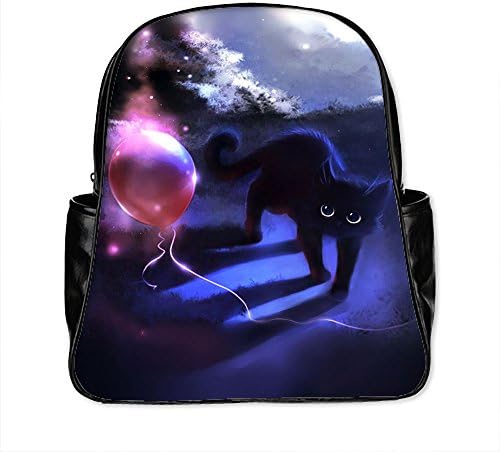 Custom cute cat Design Multi-pocket Backpack School College Bag 12.2 inch (Large)
