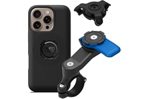 QUAD LOCK Soporte de Teléfono para Manillar de Moto con Amortiguador de Vibraciones y Funda mag para iPhone 16 Pro