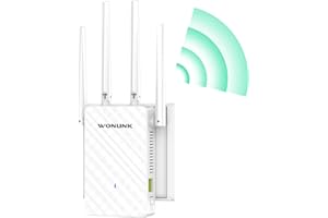 WONLINK Repetidor WiFi, Amplificador Señal WiFi 1200Mbps Doble Banda 2.4G/5G con 4 Antenas - 3 Modos (Repetidor/Router/Ap), Puerto Ethernet, WPS/MU-MIMO, Luz Indicadora, Interior, Enchufe EU