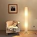 Produktbild Albrillo Moderne LED Stehlampe mit Stoff Lampenschirm und Edelstahl Basis, 120cm E27 Standlampe für Wohnzimmer, Weiß