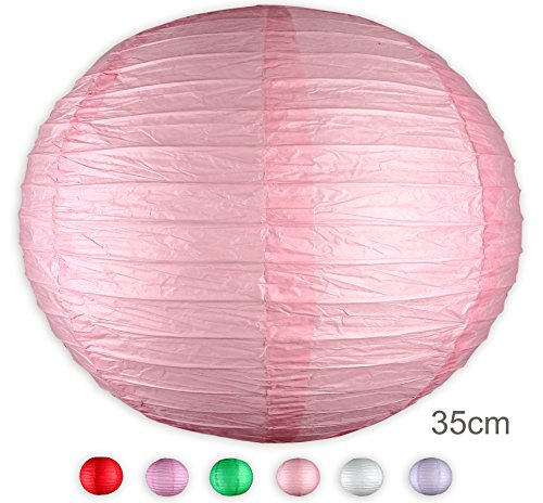 5er Mix Lampions rund EinsSein® 3x Medium (25cm) 2x Large (35cm) rosa Hochzeit Wedding Laterne Papierlampion - 2