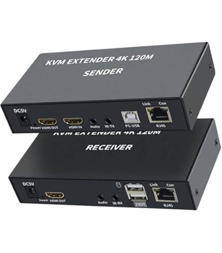 AGPTEK Estensore USB HDMI KVM Su Cavo Ethernet - Fino A 120m, Per PC, Monitor, Mouse E Tastiera - Foto 11