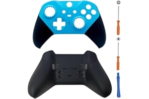 Hzxkqmil Vordere und Hintere Schale Ersatz-Gehäuse Abdeckung Benutzerdefinierte Hülle Faceplate Zubehör für Xbox Elite Wireless Controller Series 2, Hellblau + Schwarz