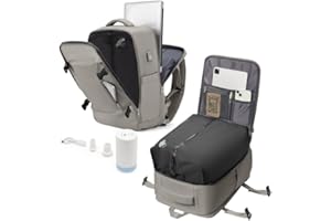 LIVBOTE Mochila Vacio con Bomba Mochila Viaje Cabina Avion con Compresión al Vacío Airbag, Impermeable, Equipaje de Mano para Hombre Mujer -Marrón