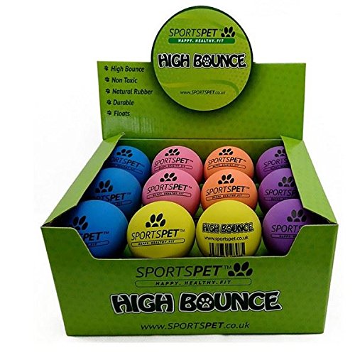 SPORTSPET High Bounce Medium Rubber Dog Ball - 1 Ball Random Colour
