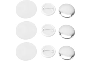 CYRANK 100 Sätze Zubehörteile Für Runde Knöpfe, Zubehör Für Die Herstellung Leerer Knöpfe, Runde Abzeichen, Teile Für Metallknöpfe, Pin-Abzeichen-Set Für Button-Maker-Maschine, Inklusive(32mm)