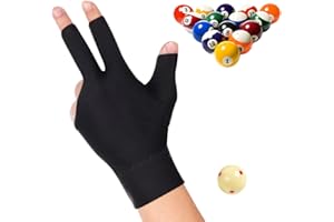 JKJF 2 Pcs 3 Fingers Billiards Gloves Pool Cue Gloves Shooter Cue Gloves for Women Men Left and Right Hand - Black Style 2
