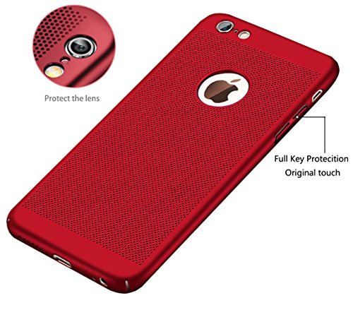 iPhone 6/6s Case, STANAWAY Hard PC iPhone 6/6s Cover[Free Screen Protector][Breathable ][Ultra Thin ][ Lightweight ][ Anti-Scratch]for iphone 6/6s case - 4.7inch slim-Red
