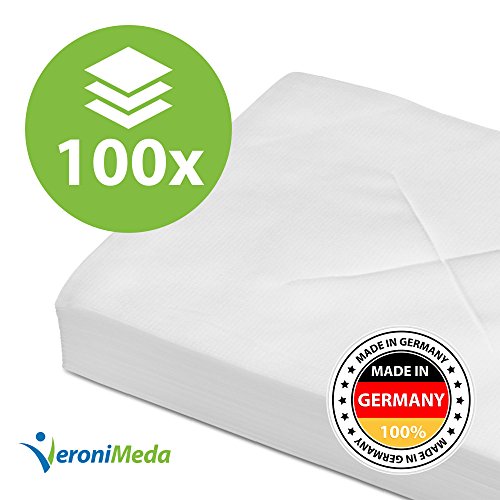 VERONIMEDA - Cubierta de apoyacabezas desechable para masaje - Premium Active (100 piezas) / Cubierta de apoyo facial para mesa de masaje (tamaño: 30x21cm) / Almohadilla de soporte facial para masaje (material: PP-fleece, 35g/m²) (X-Cut)