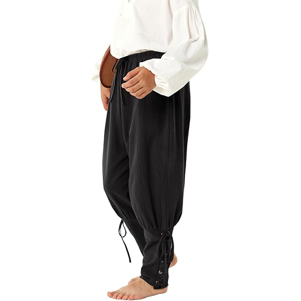 Haloumoning Boys' Medieval Trousers Lace Up
