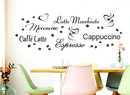 Grandora W3047 Wandtattoo Kaffeesorten Latte Caffe Küche braun - 3
