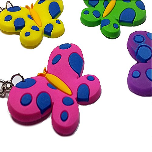 German Trendseller® – 12 x Schmetterlinge mit Anhänger ┃ Kindergeburtstag ┃ Mitgebsel ┃ Glücksanhänger ┃ 12 Stück - 2