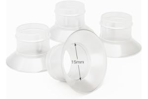 LUXEMUM 15MM Silicone Flange Inserts Compatible with Freestyle Flex, Breast Pump Shields Reduce 24-25MM to 15MM (4PCS)