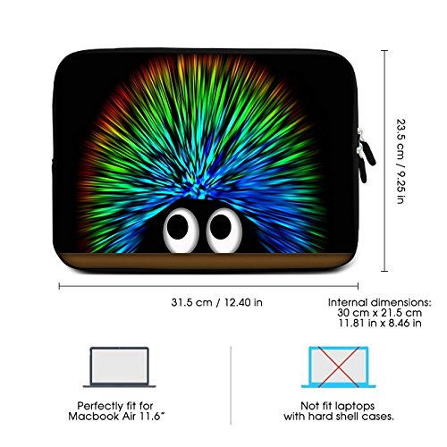 Sidorenko 11 6-12 Zoll Laptop H  lle - Laptoptasche f  r MacBook   Surface Pro 3 aus Neopren  Schwarz   Gr  n  42 Designs zur Auswahl