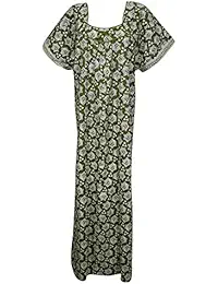 Indiatrendzs Women's Cotton Nighty Floral Nightwear Maxi Nightdress Free Size
