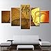 Produktbild Fbhfbh Artwork Poster Hd Prints Home Für Wohnzimmer Dekor 5 Stücke Buddha Wandkunst Religiöse Modular Rahmen Bilder Leinwand Malerei, 12X16 / 24/32 Zoll, Mit Rahmen