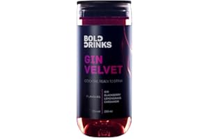 BOLD DRINKS Cócteles Listos para Beber: Innovación en Lata 250 ml. Lleva la Experiencia de los Cócteles Premium donde quieras. Bebe Sostenible y Responsable (GIN VELVET)