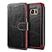Produktbild Samsung Galaxy S7 Hülle, VRS Design® Leder Schutzhülle [Schwarz] Handgefertigt Leder Cover Prämie PU Ledertasche Etui Stoßsichere Lederhülle Brieftasche Case mit 3 Kartenfach [Layered Dandy] für Samsung S7 (2016)
