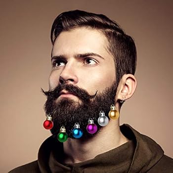 Decotiny 16pcs Beard Ornaments 4 Sounding Jingle Bells And