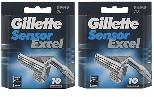 Gillette Sensor Excel, 20 Blades - 2 x 10 Packs