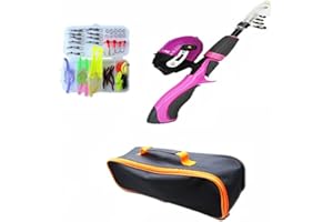 AZHOKTD Fishing Rod and Reel Combo Set,Portable Telescopic Kids Fishing Pole with Tackle Box Travel Bag,Best Gift for Fishing Beginner and Angler