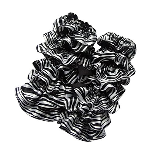 Pinkyee Girl'S Zebra Lace Ruffle Leg Warmers Black