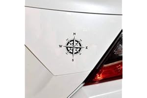 HANDMADE BY STUKK Pegatina de vinilo para parachoques de ventana con diseño abstracto de brújula aislada de rosa, 16 cm x 16 cm