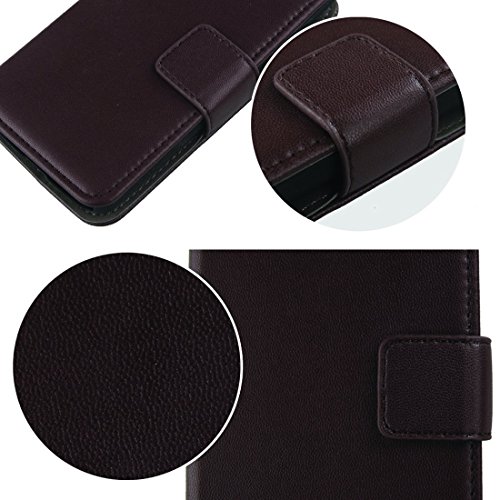 Gukas Design Genuino Cuero Case Para InnJoo Max 4 Pro 6  Flip Billetera Funda Carcasa De Lujo Autentico Ranuras Tarjetas Piel Premium Cover  Marron Oscuro 