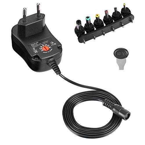 CUGLB Universal Power Netzteil | Universal Ladegerät | 12W AC/DC 3 / 4,5 / 5 / 6 / 7,5 / 9 und 12V 1000mA, 6 Stecker | Reiseadapter - 2