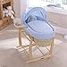Clair de Lune Starburst Palm Wicker Moses Basket (Blue)