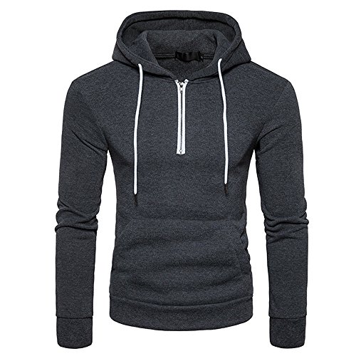 Preisvergleich Produktbild Herren Kapuzenpullover feiXIANG Pullover Basic Kapuzenpulli Outwear Kapuzenpulli mit Kapuze Winter Outwear(Dunkelgrau,XL)