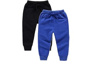 DCUTERQ Pantaloni Bambino Elastico in Vita Pantaloni Lunghi in Cotone per Ragazzi Ragazze Pantaloni da Jogging Sportivi in Tinta Unita 1-8 Anni