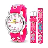 Bling Jewelry Pink Kitty Cat Paw Prints Girls Watch Stainless Steel Back