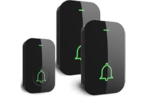 XUNIVERS Campanelli Wireless,Campanello Senza Fili da Esterno IP65,60 Suonerie,Ricevitore da Interno con Volumi Regolabili,Wireless Doorbell con Raggio d’Azione 400M,Indicatore LED,Porta Campanello