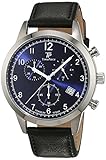 Time Piece - Orologio da uomo al quarzo, titanio, cronografo, in pelle, TPGS-50342-32L