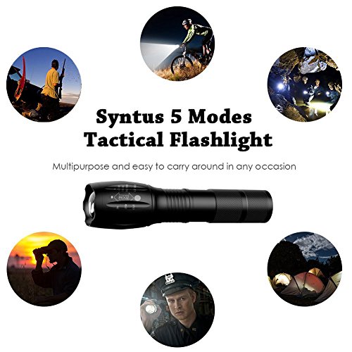 Jasonwell Hellsten wiederaufladbaren Zoomable einstellbarer Fokus 1200 Lumen Cree LED T6 Fahrradbeleuchtung Frontlicht Aluminium IPX6 wasserdicht Mountainbike leichte Handheld Taschenlampe mit Rücklicht, 18650 Lithium-Ionen-Akku und Ladegerät - 5
