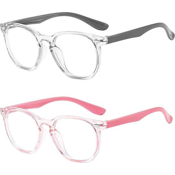 Lunettes Anti-lumière Bleue Enfants Monture Rose Cordon Inclus  Protection écrans PC/téléphone