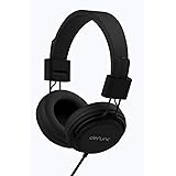 DEFUNC Basic Corded (Wired) On-Ear Headphones with soft ear-cushions, inline controls, built-in Mic, adjustable headband, lig