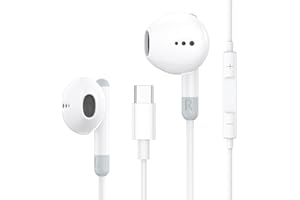 WETSKY Auriculares USB C para iPhone 15, Hi-Fi Estéreo In-Ear Auriculares USB Tipo C con Micrófono, Auriculares USB C para iPhone 15 Plus Pro MAX, Samsung Galaxy S24 Plus Ultra S23 Ultra S22, Google Pixel