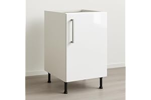 Top Living MCR Flat Pack KITCHEN BASE UNITS with WHITE GLOSS DOOR - 600mm
